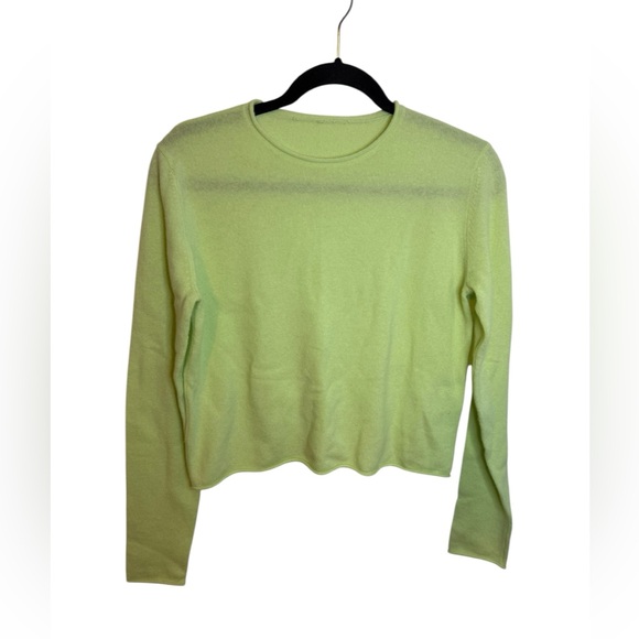 Lisa Yang Lime Green Cashmere Crewneck Sweater - Picture 1 of 4